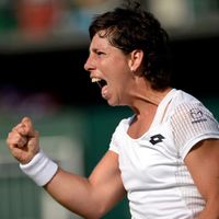 Carla Suárezová-Navarrová Carla Suárez Navarrová v 1. kole Wimbledonu