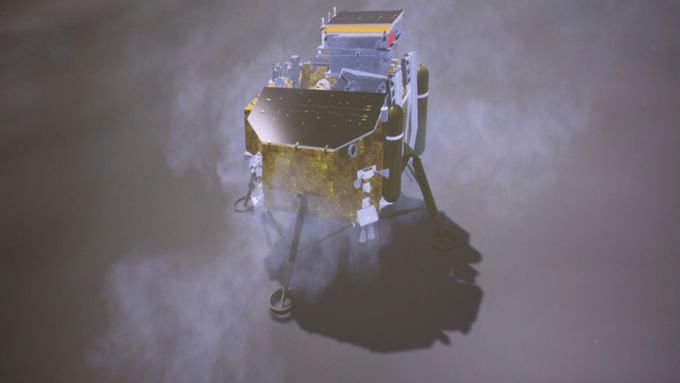 Čínská sonda Čchang-e 4 úspěšně přistála na odvrácené straně Měsíce a poslala první fotografii