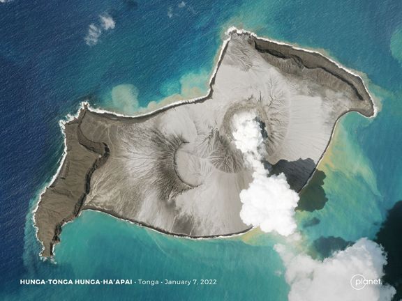 Podmořská sopka Hunga Tonga-Hunga Ha’apai byla aktivní už na začátku ledna.
