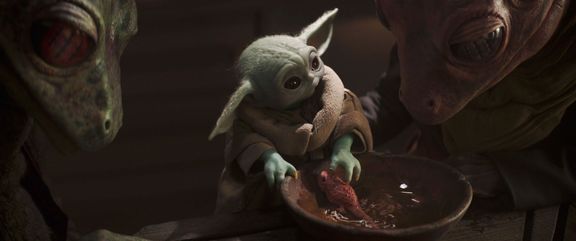 Baby Yoda ze seriálu The Mandalorian.
