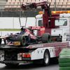 Havarovaný Daniel Ricciardo při tréninku na GP Německa