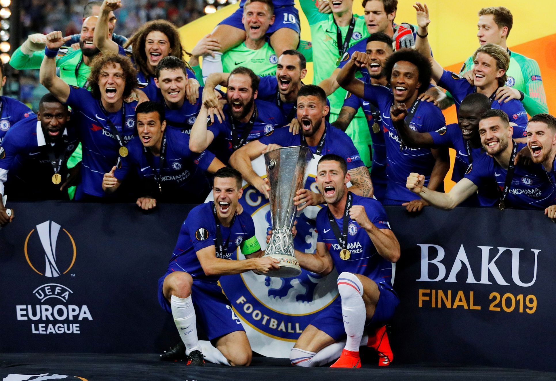 Chelsea se raduje z vítězství v Evropské lize 2019