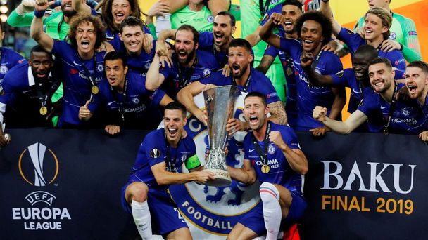 Chelsea se raduje z vítězství v Evropské lize 2019