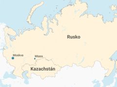 Město Miass na mapě Ruska.