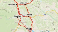 grafika - mapy - objíždění slovinské dálnice