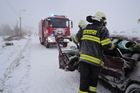 FOTO Česko v zajetí vichru, sněhu a deště. Hasiči nespí