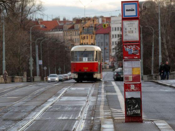 Objízdné trasy veřejné dopravy Libeňský most