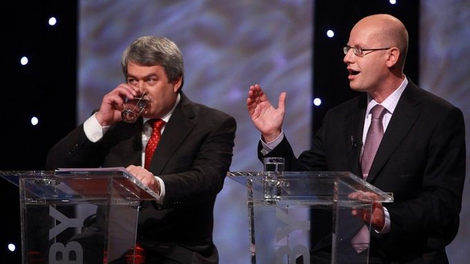 Lídři debatovali den po volbách v ČT. Na snímku šéfové levice.