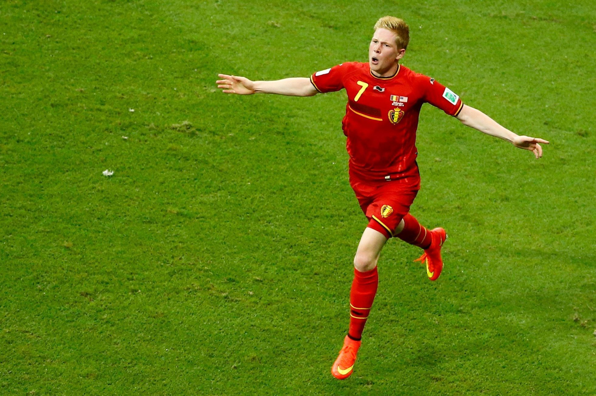 MS 2014, USA-Belgie: Kevin de Bruyne slaví gól