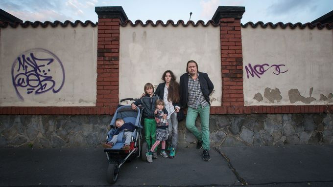 Ruský aktivista Oleg Vorotnikov s rodinou