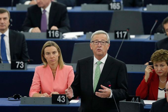 Jean-Claude Juncker v Evropském parlamentu.