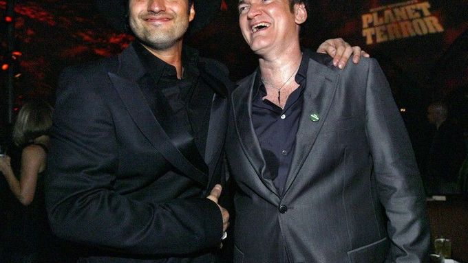 Grindhouse - režiséři Quentin Tarantino a Robert Rodriguez na party po premiéře filmu