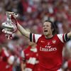 Tomáš Rosický, radost, FA Cup, pohár, Arsenal