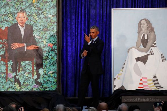 Oficiální představení nových oficiálních portrétů Michelle a Baracka Obamových.