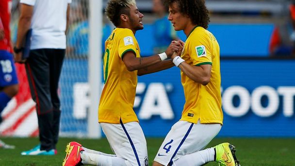 MS 2014, Brazílie-Chile: Neymar a David Luiz