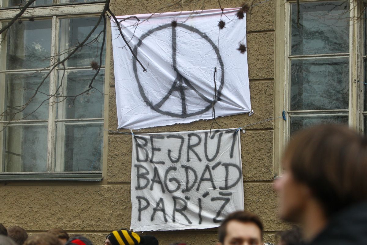 Demonstrace Albertov a Václavské náměstí 22.11.2015