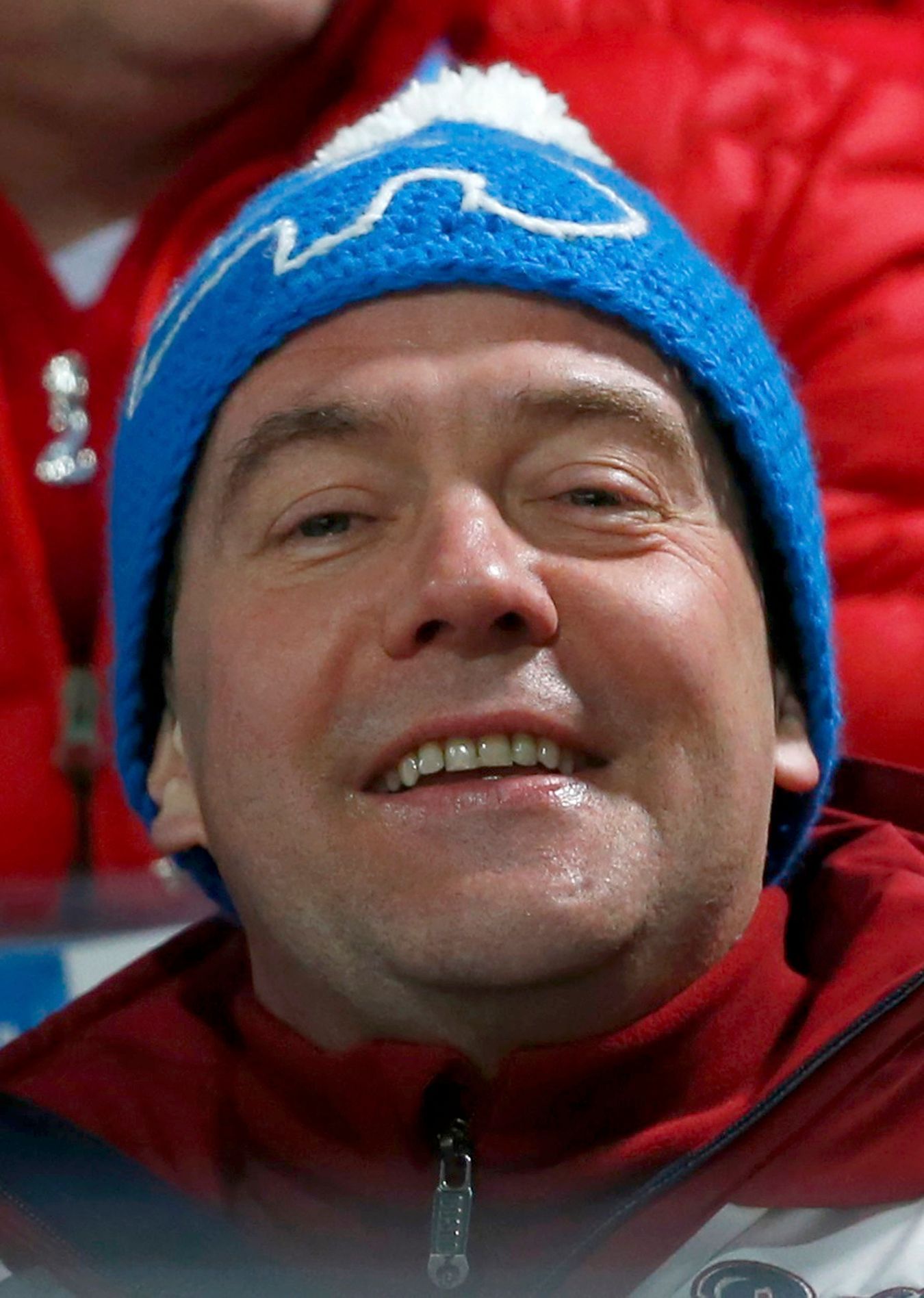 Soči 2014, skoky na lyžích: ruský premiér Dmitrij Medveděv