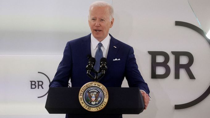 Americký prezident Joe Biden při projevu k situaci na Ukrajině