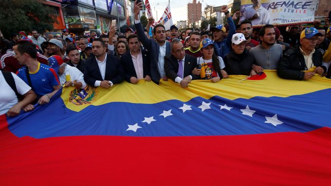 Protesty ve Venezuele z minulého týdne.