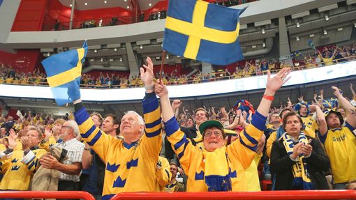 Hokej, MS 2013, Švédsko - Švýcarsko: fanoušci Švédska