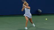 Kateřina Siniaková při utkání 1. kola US Open 2025
