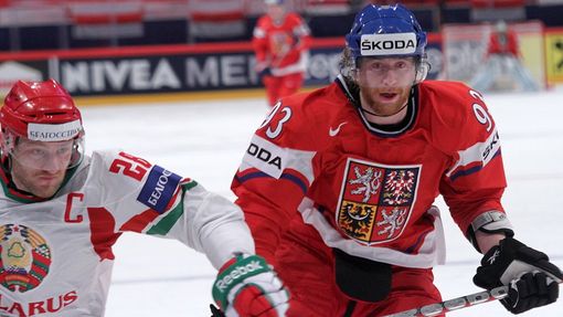 MS v hokeji 2013, Česko - Bělorusko: Jakub Voráček - Konstatntin Kolcov