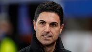 Mikel Arteta v zápase Ligy mistrů Slavia - Arsenal