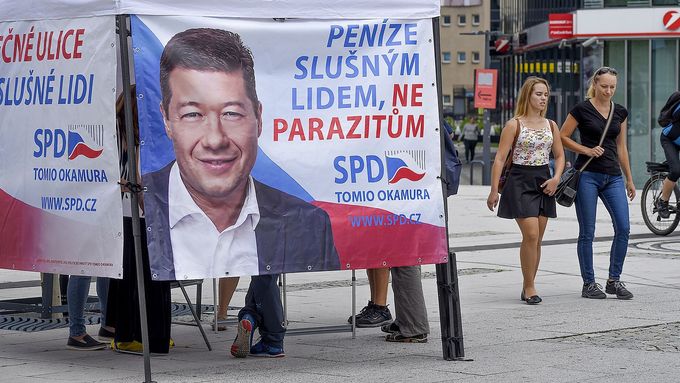 Volební kampaň v Ostravě - Svoboda a přímá demokracie – Tomio Okamura. Září 2018.