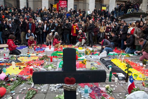 Minuta ticha po úterních útocích v Bruselu.