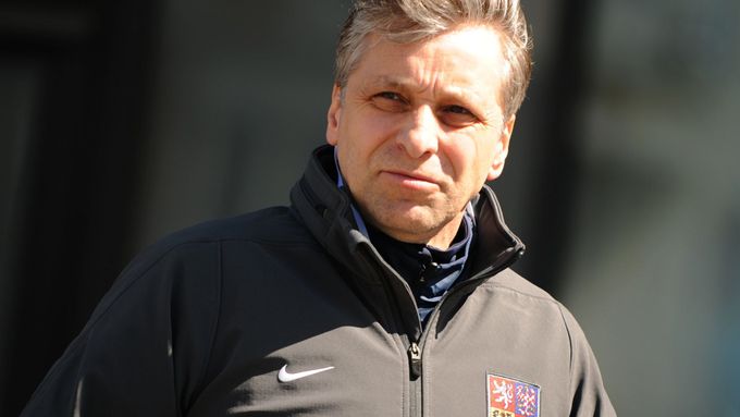 Hokejový trenér Josef Jandač před tréninkem české reprezentace na MS 2018 v Dánsku