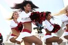 The Arizona Cardinals cheerleaders perform during the NFL Draft watch party at State Farm Stadium on Apr. 25, 2019 in Glendale