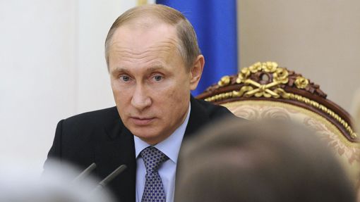 Ruský prezident Vladimir Putin během zasedání bezpečnostní rady státu.