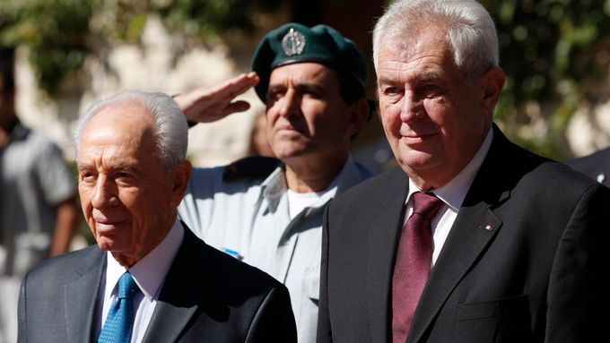 Miloš Zeman na schůzce s izraelským prezidentem Šimonem Peresem