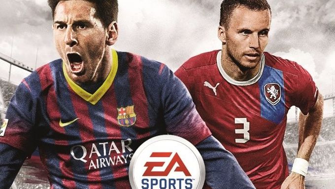 Přebal hry FIFA14: Lionel Messi a Michal Kadlec