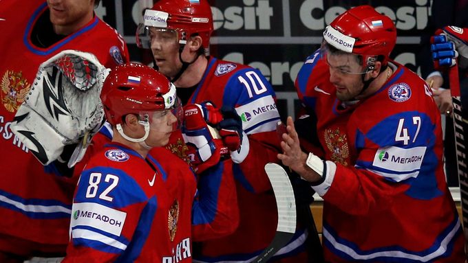 Radost ruských hokejistů - ilustrační foto.