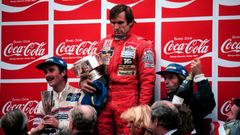 F1, VC Belgie (Zolder) 1981: Nigel Mansell (Lotus), Carlos Reutemann (Williams) a Jacques Laffite (Ligier)