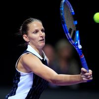 Karolína Plíšková Karolína Plíšková v zápase se Simonou Halepovou na Turnaji mistryň 2019
