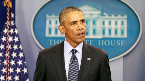 Barack Obama při svém proslovu o střelbě v Orlandu.