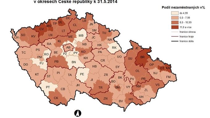 Nezaměstnanost v Česku - květen 2014