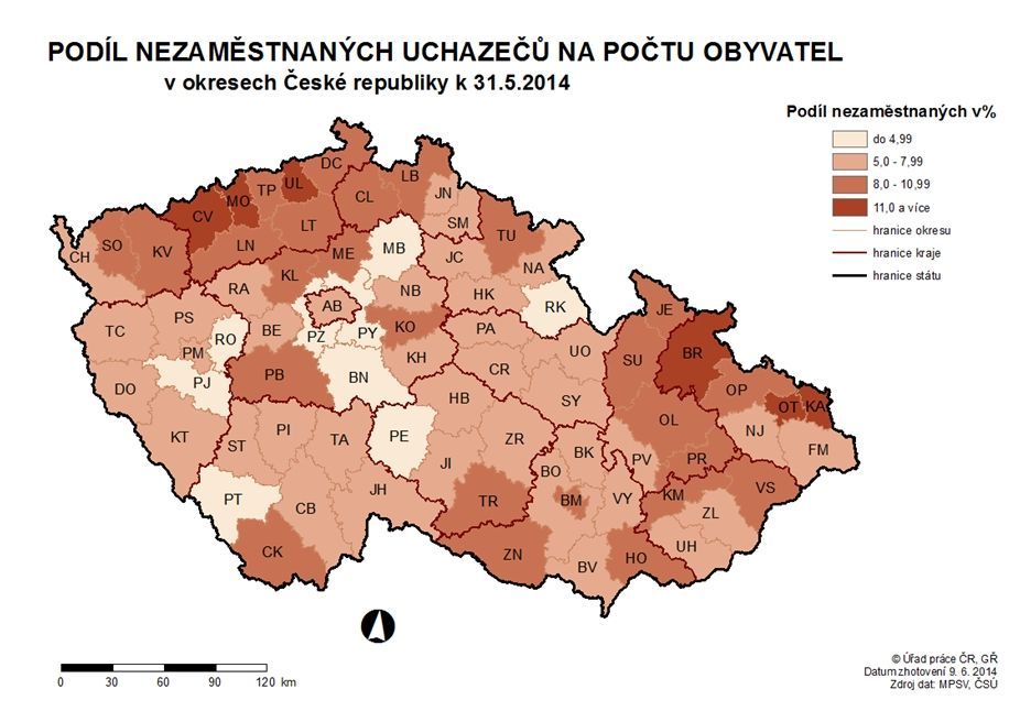 Nezaměstnanost v Česku - květen 2014