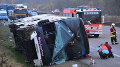 Nehoda - autobus - Německo - Erfurt