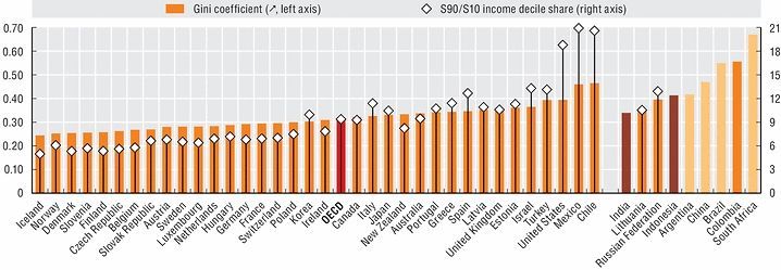 Příjmová nerovnost podle OECD