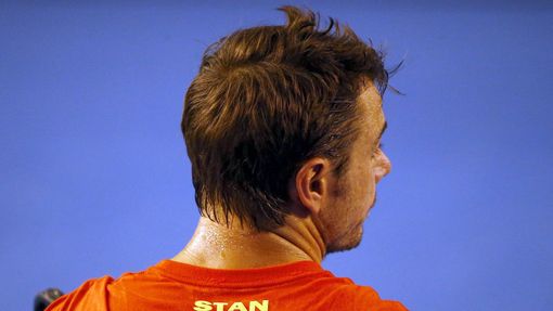Stan Wawrinka při tréninku na Australian Open 2016