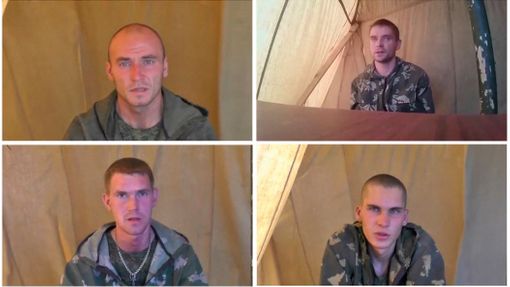 Čtyři z deseti ruských výsadkářů, kteří byli zadrženi na Ukrajině.