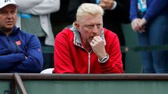Trenér Novaka Djokoviče Boris Becker ve čtvrtfinále French Open 2016