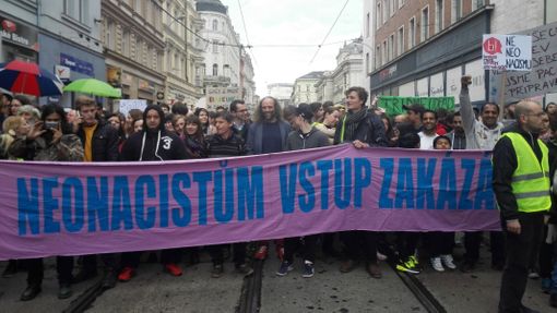 Proti neonacistům. Pochod v Brně