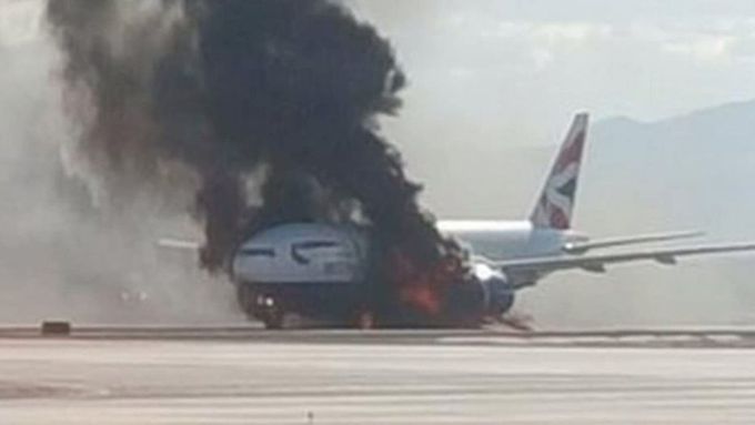 V Las Vegas hořelo letadlo British Airways