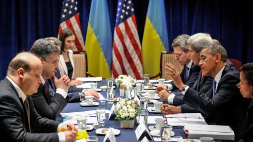 Americká a ukrajinská delegace ve Varšavě