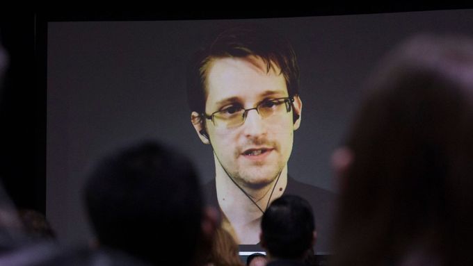 Edward Snowden během nedávné videokonference s kanadskými studenty.