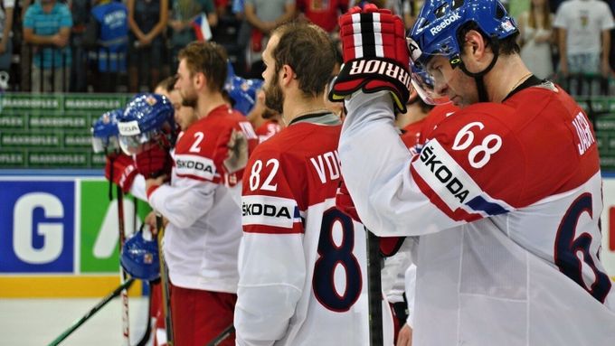 Prohlédněte si fotografie ze zápasu českých hokejistů s Finy, který rozhodl o tom, že do finále MS postoupili Seveřané.